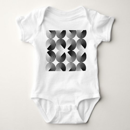 Optical Illusion Monochrome Geometric Circles Baby Bodysuit