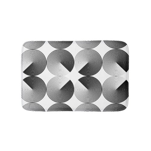 Optical Illusion Monochrome Geometric Circles Bath Mat