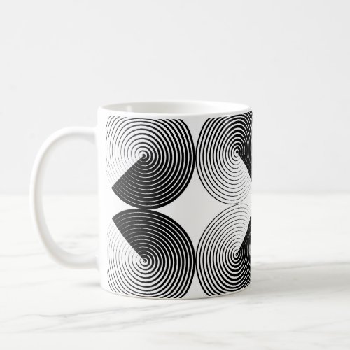 Optical Illusion Monochrome Geometric Circles Coffee Mug