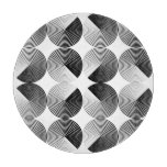 Optical Illusion: Monochrome Geometric Circles Cutting Board