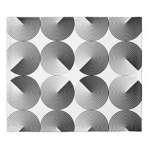 Optical Illusion Monochrome Geometric Circles Duvet Cover