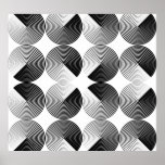 Optical Illusion: Monochrome Geometric Circles Poster