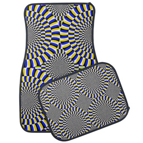 Optical Illusion Moving Circles Background Car Floor Mat