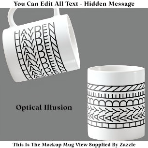 Optical Illusion Name Mug 114B Modern Hidden Text