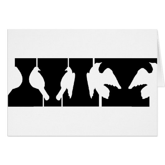 Optical illusion of urns or birds taking flight cards (Front Horizontal)