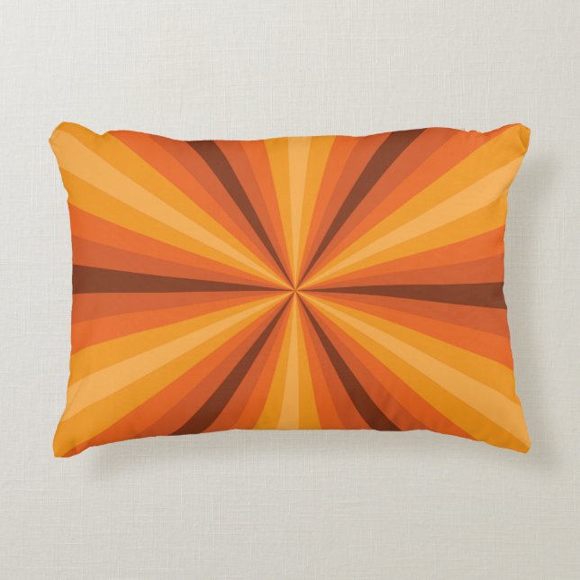 Optical Illusion Orange Accent Pillow (Front)