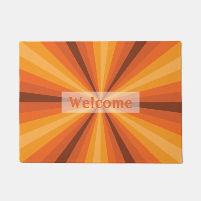 Optical Illusion Orange Doormat (Front)