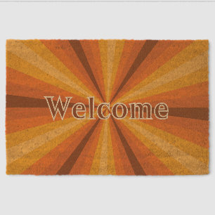 Optical Illusion Orange Fiber Doormat