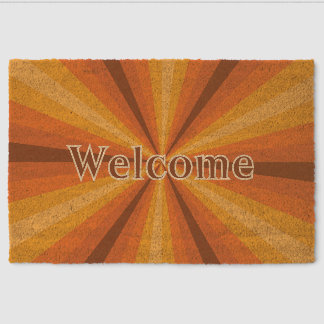 Optical Illusion Orange Fiber Doormat