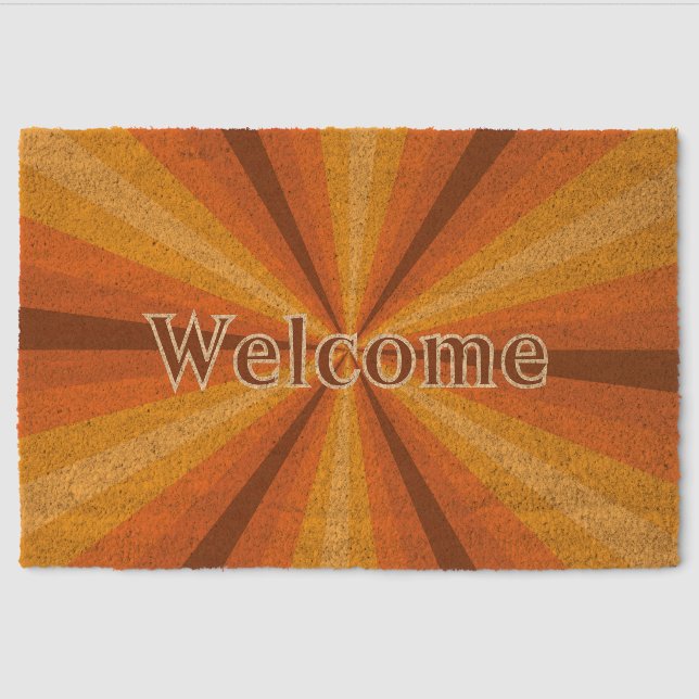 Optical Illusion Orange Fiber Doormat (Front)