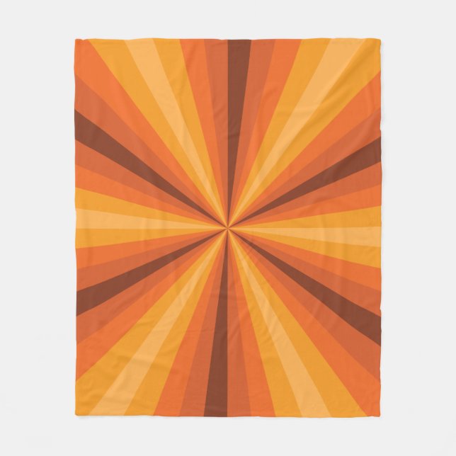 Optical Illusion Orange Fleece Blanket (Front)