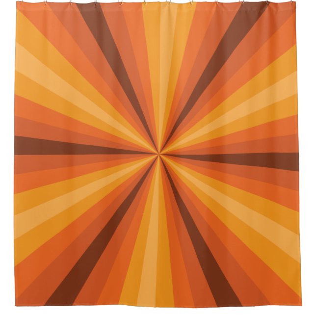 Optical Illusion Orange Shower Curtain (Front)