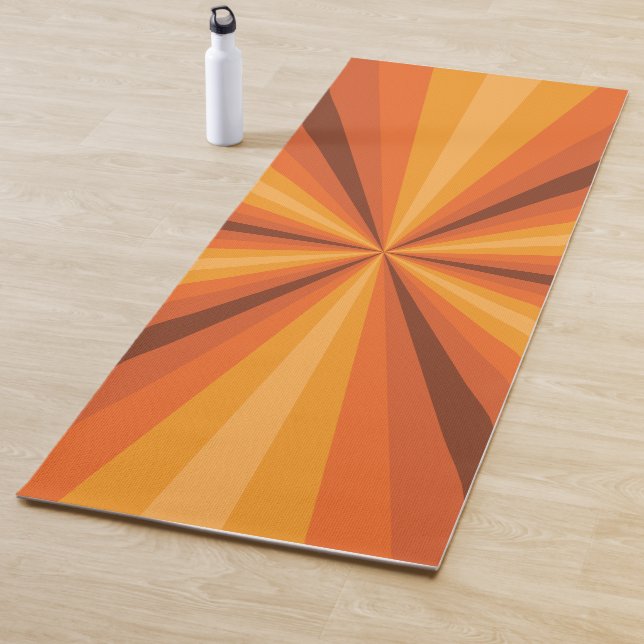 Optical Illusion Orange Yoga Mat (In Situ)