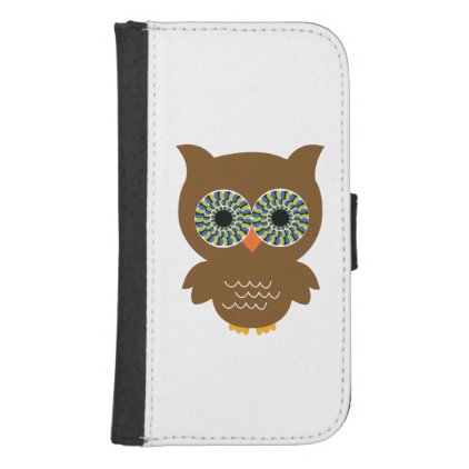 Optical illusion owl - rolling eyes galaxy s4 wallet case