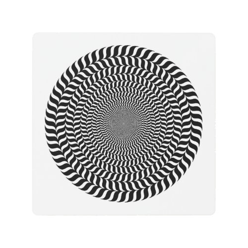 Optical Illusion Pattern Metal Print