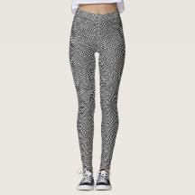 Optical Illusion Patterned Leggings- Black/White