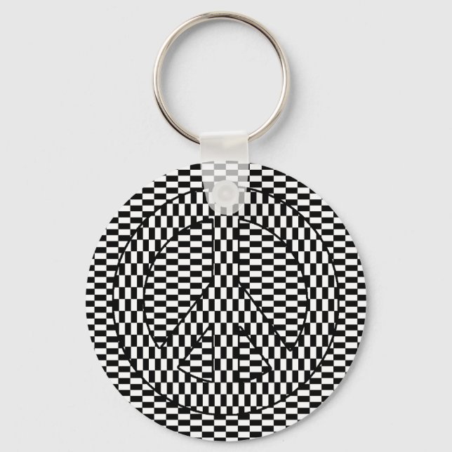 Optical Illusion Peace Keychain (Front)