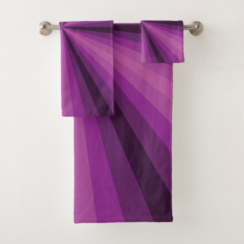 Optical Illusion Purple Bathroom Towel Set