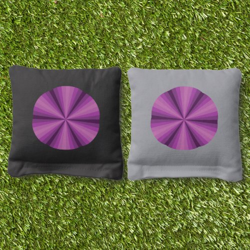 Optical Illusion Purple Cornhole Bags