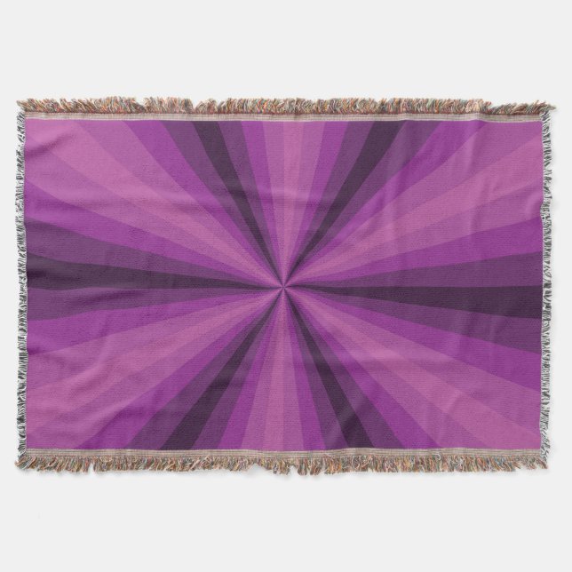 Optical Illusion Purple Throw Blanket (Front)