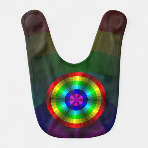 Optical Illusion Rainbow Baby Bib