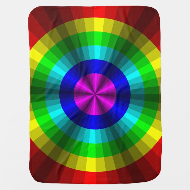 Optical Illusion Rainbow Baby Blanket (Front)