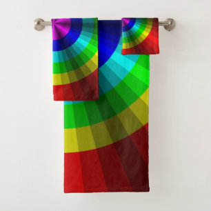 Optical Illusion Rainbow Bathroom Towel Set