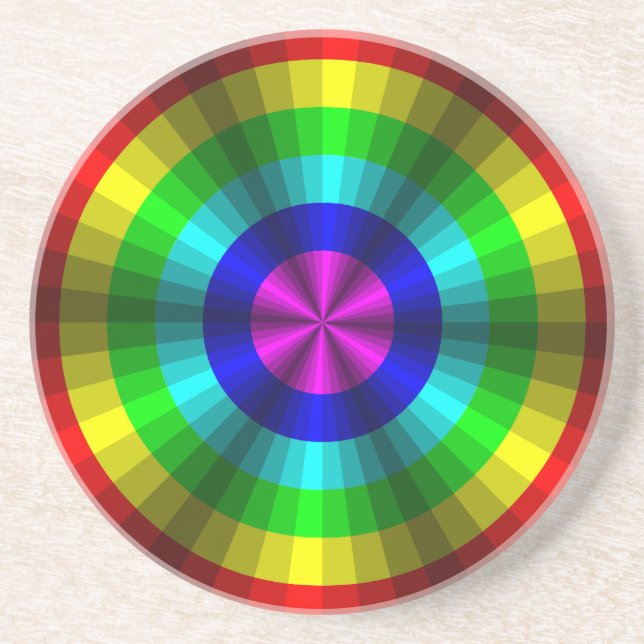 Optical Illusion Rainbow Coaster (Front)