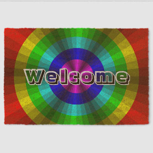Optical Illusion Rainbow Fiber Doormat