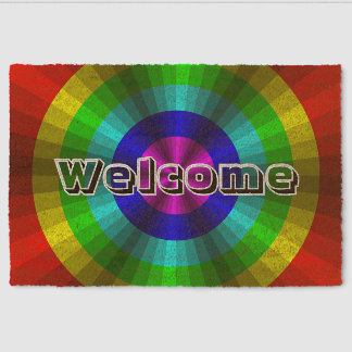 Optical Illusion Rainbow Fiber Doormat