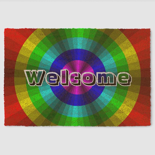 Optical Illusion Rainbow Fiber Doormat (Front)