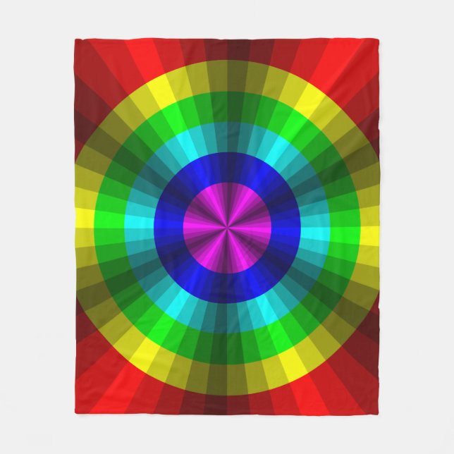 Optical Illusion Rainbow Fleece Blanket (Front)
