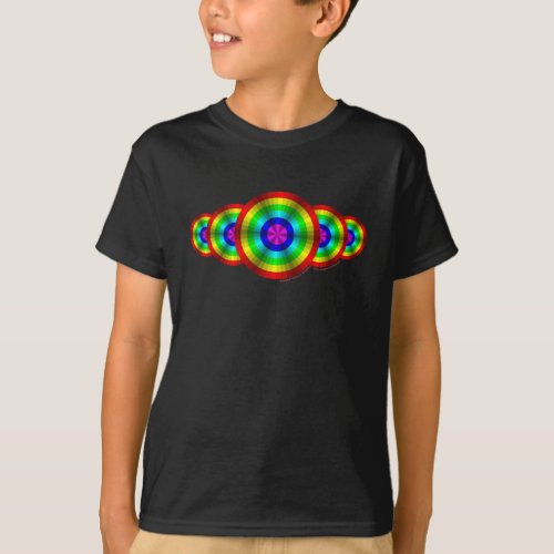 Optical Illusion Rainbow Kids and Baby Dark Shirt
