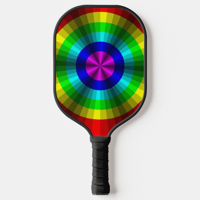 Optical Illusion Rainbow Pickleball Paddle (Front)