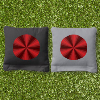Optical Illusion Red Cornhole Bags