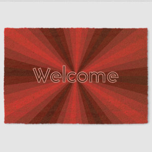 Optical Illusion Red Fiber Doormat