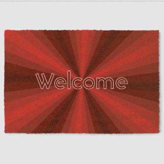 Optical Illusion Red Fiber Doormat