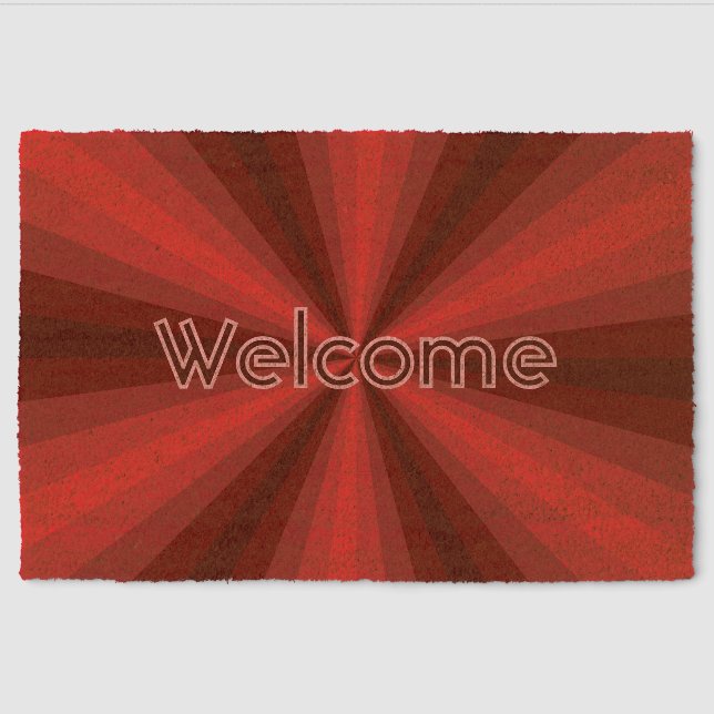 Optical Illusion Red Fiber Doormat (Front)