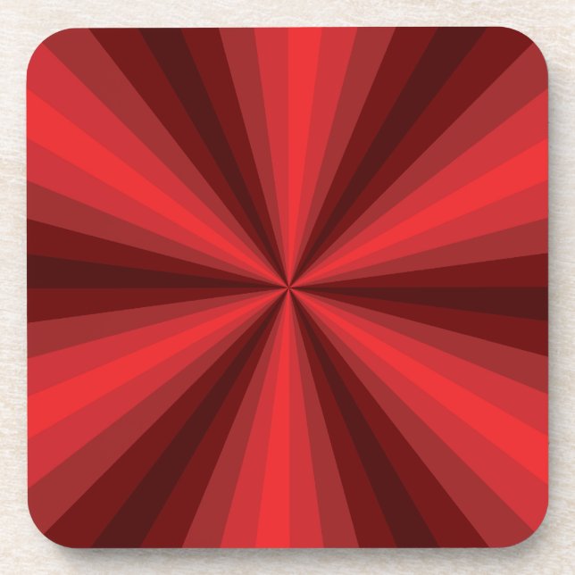 Optical Illusion Red Square Coaster (Front)