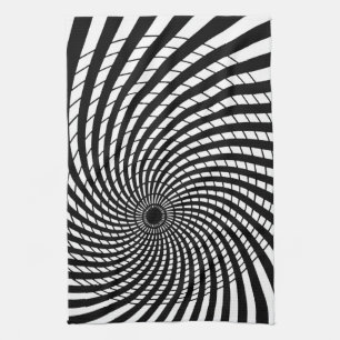 OPTICAL ILLUSION Retro Art Kitchen Towel
