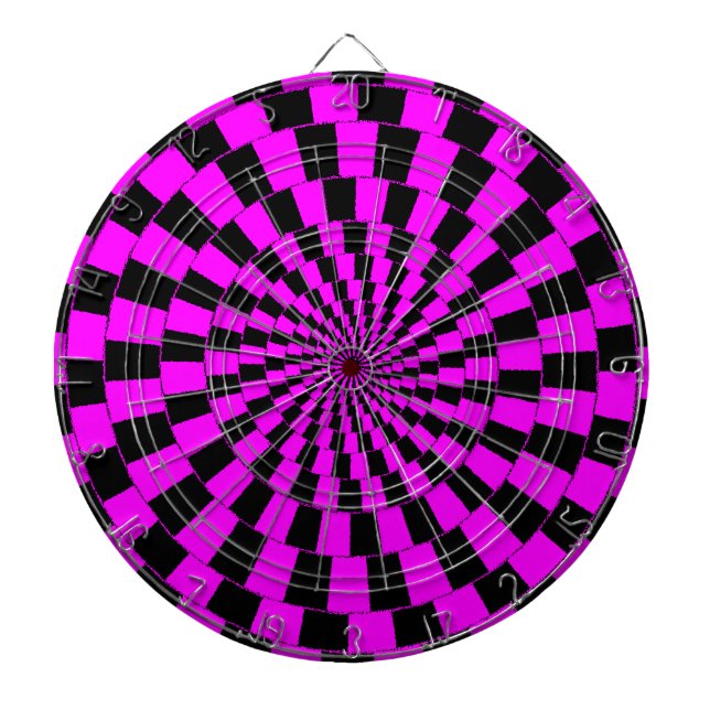 OPTICAL ILLUSION Retro Fun Design Dart Board (Front)