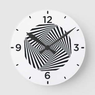 Optical Illusion Round Clock