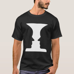Optical Illusion Science Abstract Face Vase Novelt T-Shirt