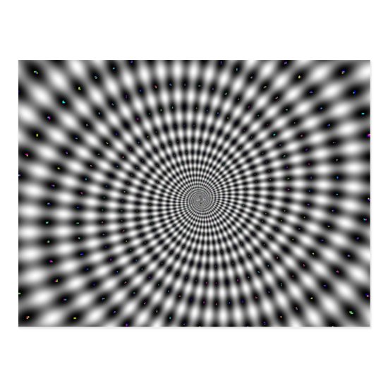 Optical illusion spiral postcard