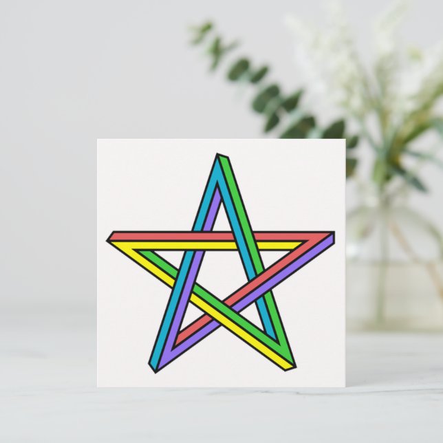 Optical illusion Star  Card (Standing Front)