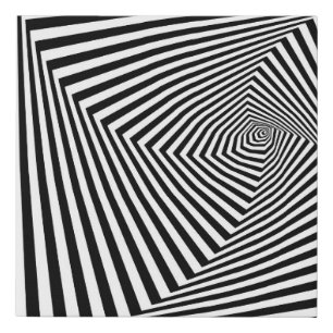 Optical Illusion: Striped Geometric Abstract. Faux Canvas Print