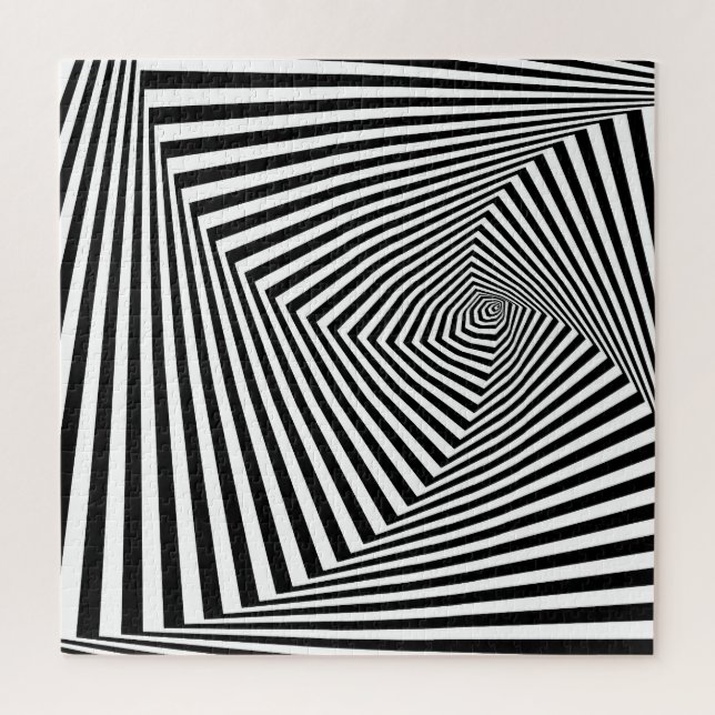 Optical Illusion: Striped Geometric Abstract. Jigsaw Puzzle (Vertical)