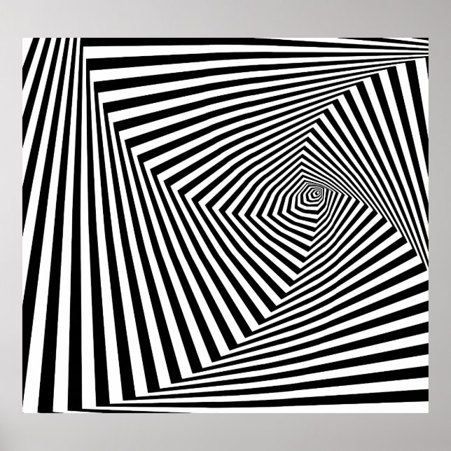 Optical Illusion: Striped Geometric Abstract. Poster (Front)
