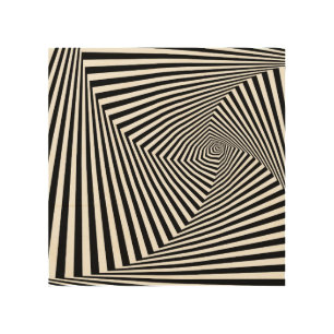 Optical Illusion: Striped Geometric Abstract. Wood Wall Art