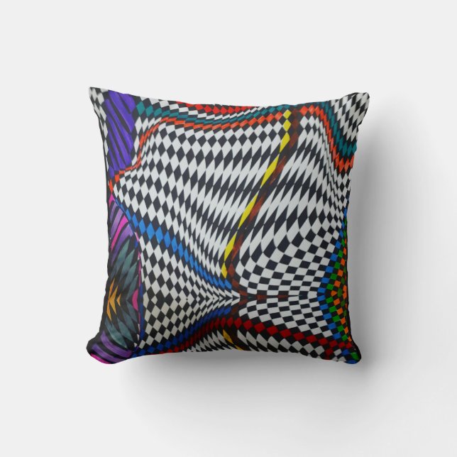 Optical Illusion Throw Pillow (Front)
